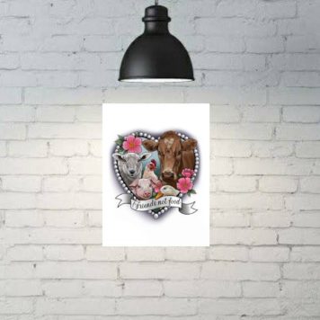 Placa Decorativa Friends Not Food