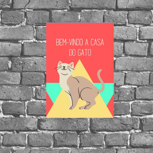 Placa Decorativa Bem Vindo A Casa Do Gato