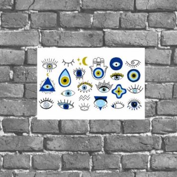 Placa Decorativa Olhos Gregos Diversos
