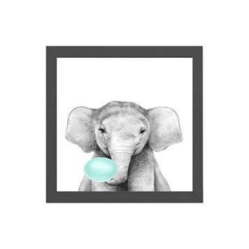 Quadro Quadrado Elefante Chiclete
