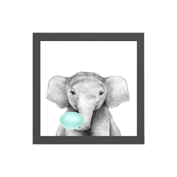 Quadro Quadrado Elefante Chiclete