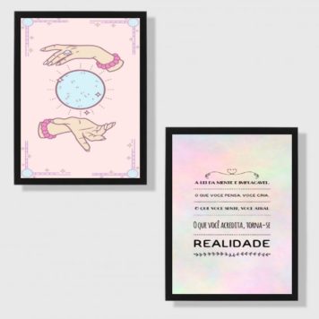 Kit 2 Quadros Decorativos Lei Da Mente