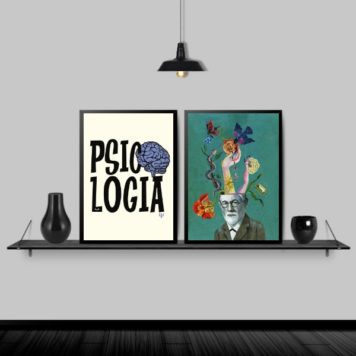 Kit 2 Quadros Psicologia Freud