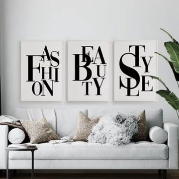 Kit 3 Quadros Fashion Beauty Style