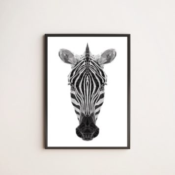 Quadro Cabeça De Zebra Geométrica