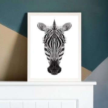 Quadro Cabeça De Zebra Geométrica