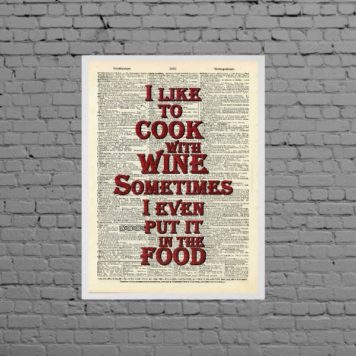 Quadro I Like To Cook With Wine