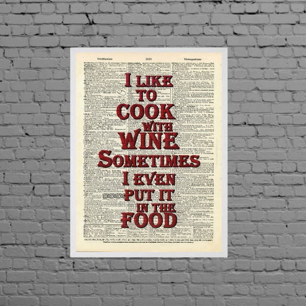 Quadro I Like To Cook With Wine