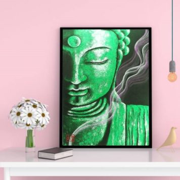 Quadro Decorativo Buda Verde