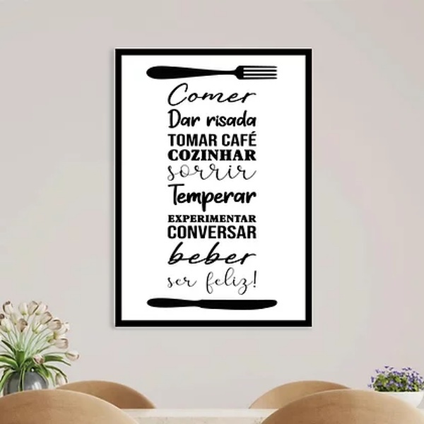 Quadro Espaço Gourmet Comer Beber Sorrir