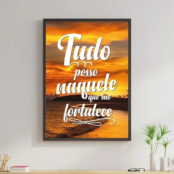 Quadro Por Do Sol Tudo Posso