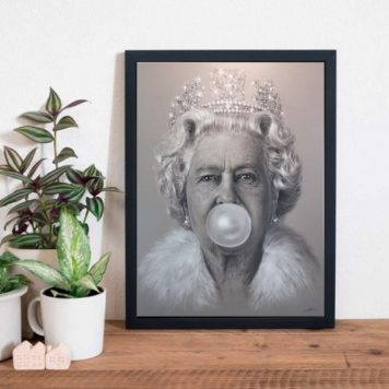 Quadro Rainha Elizabeth Bubble Gum