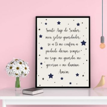 Quadro Santo Anjo Do Senhor Estrelinhas