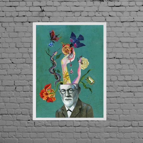Quadro Artístico Freud Colagem