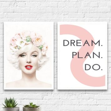 Kit 2 Quadros Marilyn Dream Plan Do
