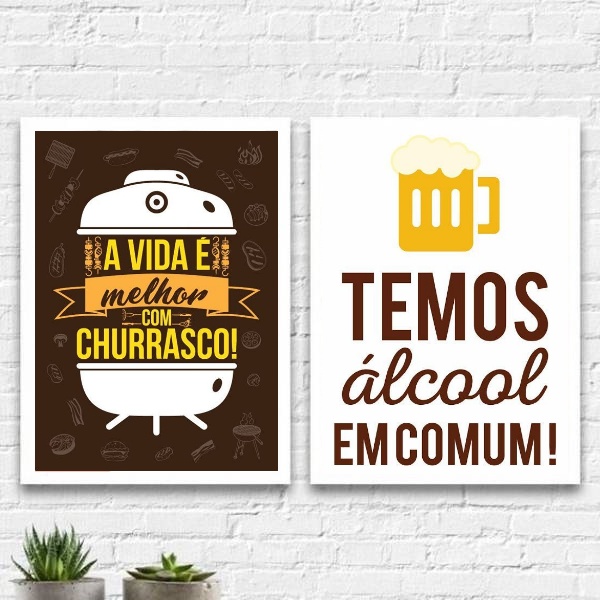 Kit 2 Quadros Para Cantinho Do Churrasco