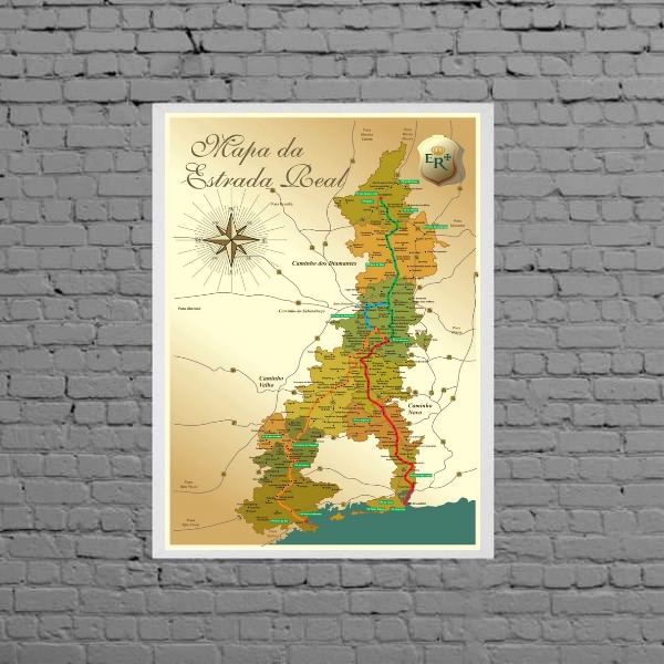 Quadro Decorativo Mapa Estrada Real