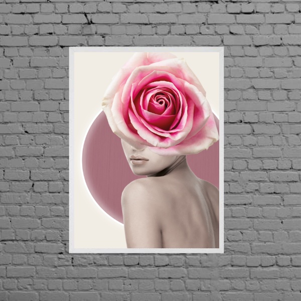 Quadro Moderno Fotografia Mulher E Flores
