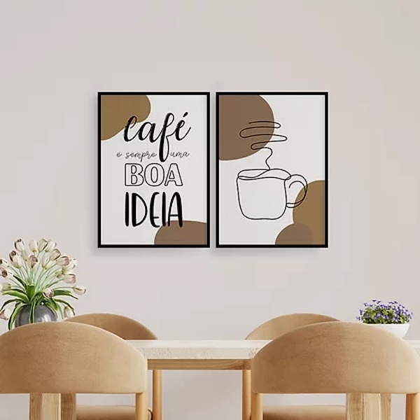 Kit 2 Quadros Café É Sempre Uma Boa Ideia