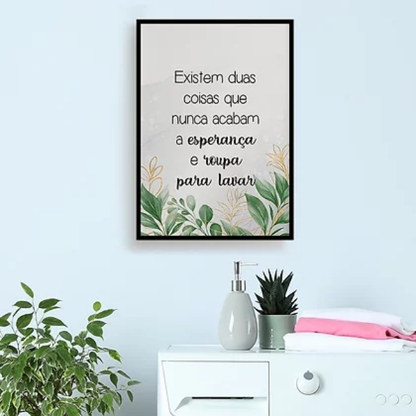 Quadro Esperança E Roupa Para Lavar