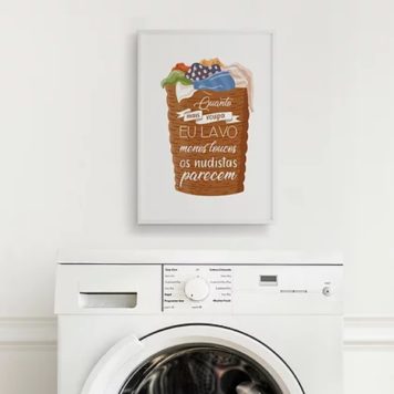Quadro Para Lavanderia Com Frase Engraçada
