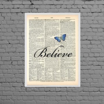 Quadro Borboleta Azul Believe