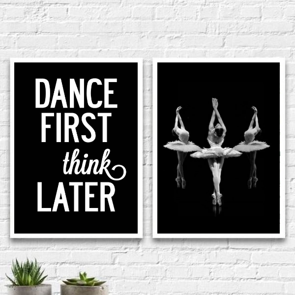 Kit 2 Quadros Bailarinas Dance