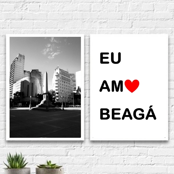 Kit 2 Quadros Eu Amo BH