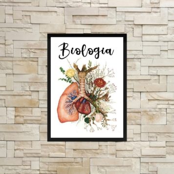 Quadro Biologia Pulmão Com Flores