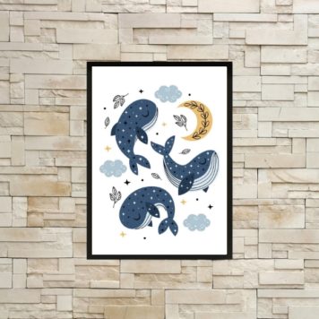 Quadro Decorativo Infantil Baleinhas