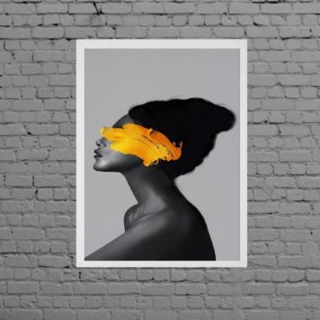 Quadro Mulher Abstrato Amarelo