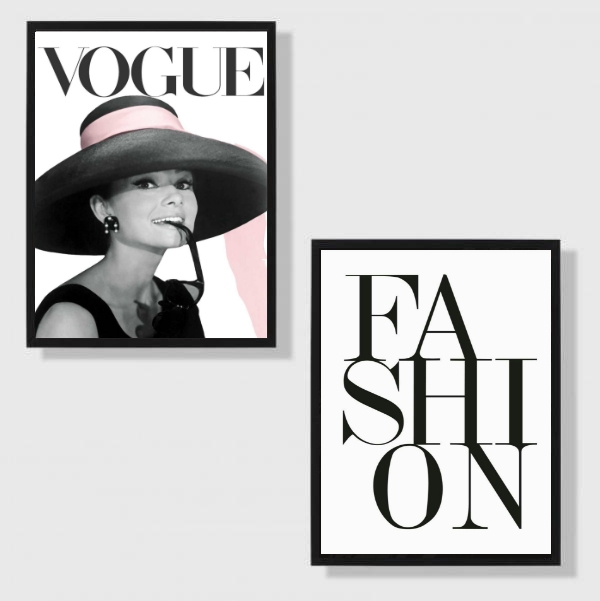 Kit 2 Quadros Audrey Fashion