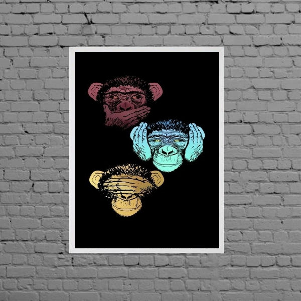 Quadro Três Macacos Sábios