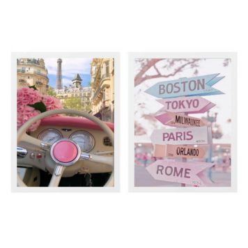 Kit 2 Quadros Femininos Placas Destinos