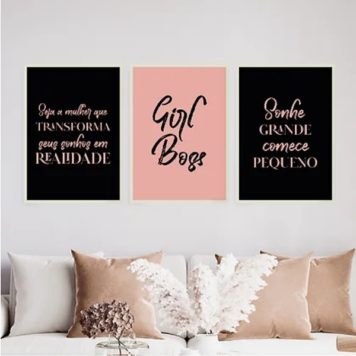 Kit 3 Quadros Transforme Sonhos Em Realidade