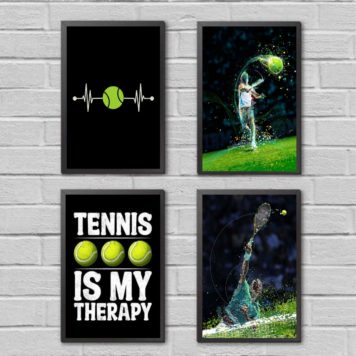 Kit 4 Quadros Jogadores De Tênis