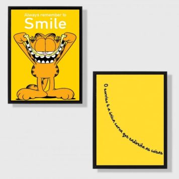 Kit 2 Quadros Decorativos Sorria!