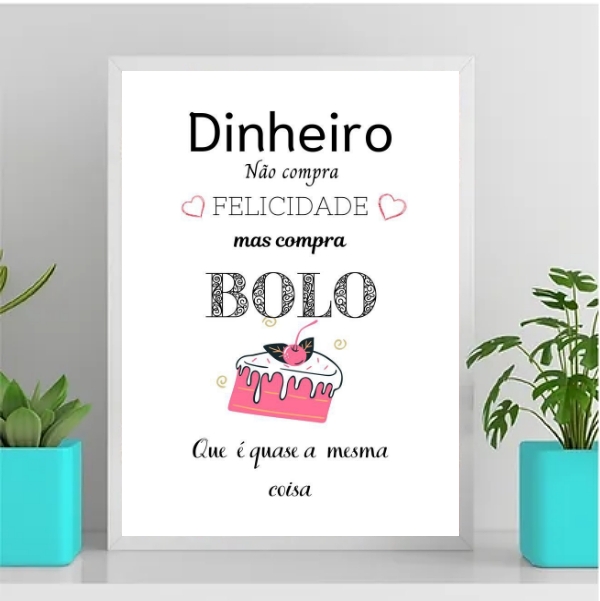 Quadro Decorativo Bolo Felicidade