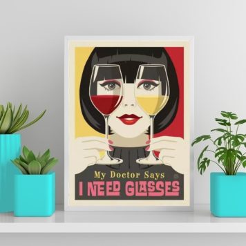 Quadro Decorativo Vinho Glasses