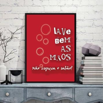 Quadro Lave Bem As Mãos