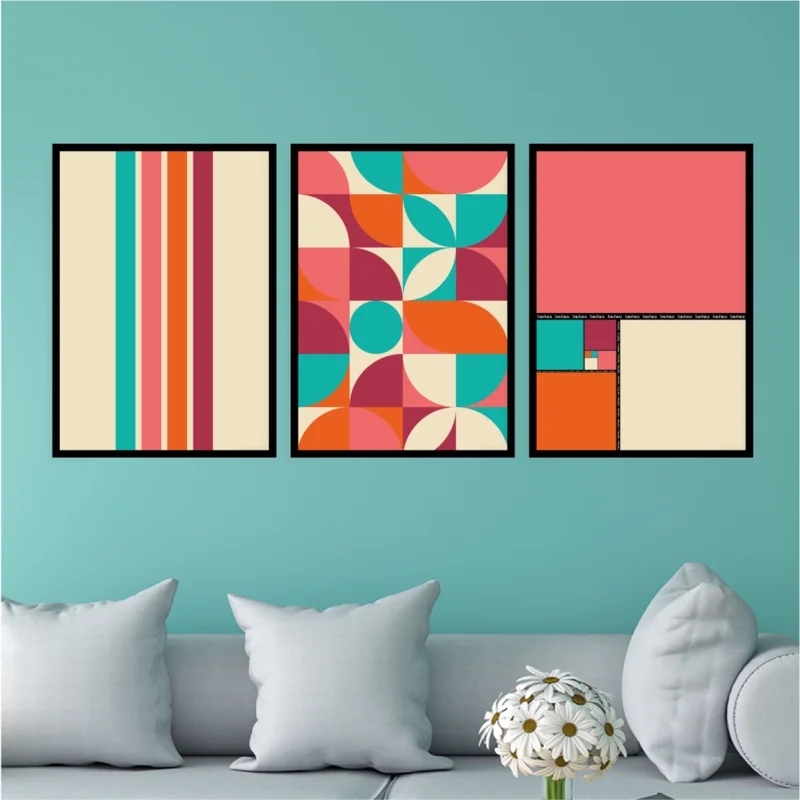 Kit 3 Quadros Bauhaus Dopamina
