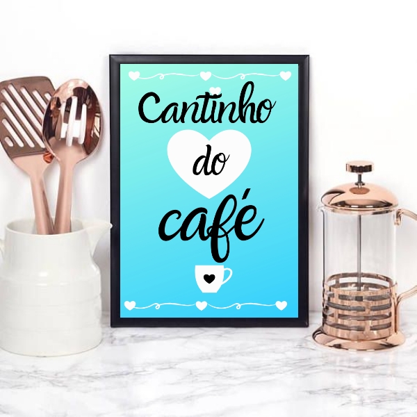 Quadro do Cantinho do Café mdf 40 cm x 20 cm