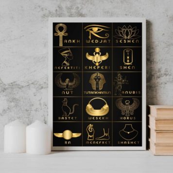Quadro Decorativo Símbolos Egípcios