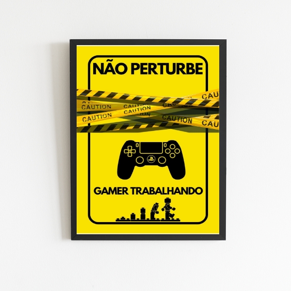 Quadro Para Porta Gamer Trabalhando