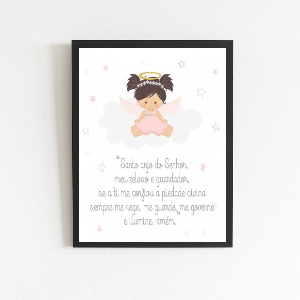 Quadro Santo Anjo Anjinha Menina