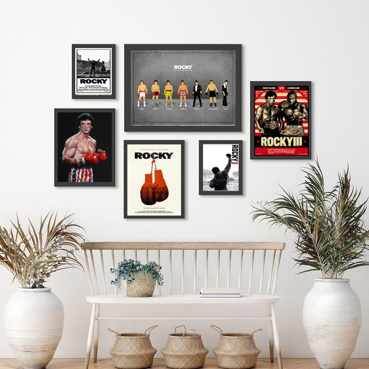 Kit Composição 6 Quadros Decorativos Rocky Balboa