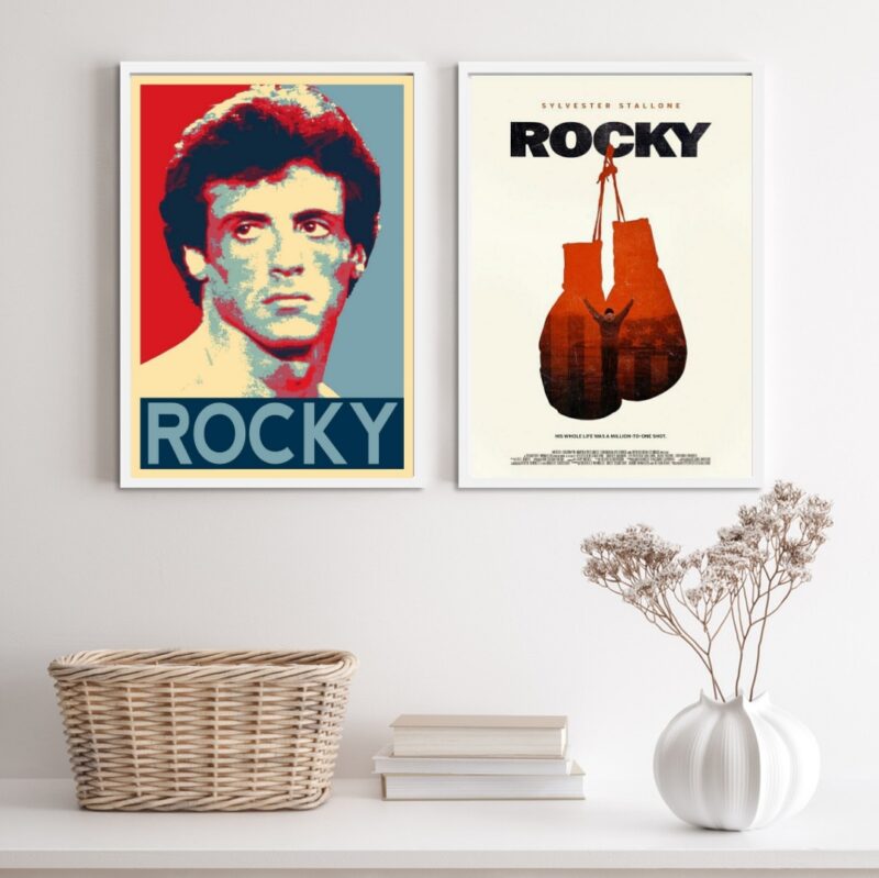 Kit 2 Quadros Rocky Balboa Luva Boxe