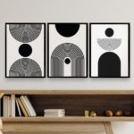 Kit 3 Quadros Abstratos Formas Geométricas Matisse