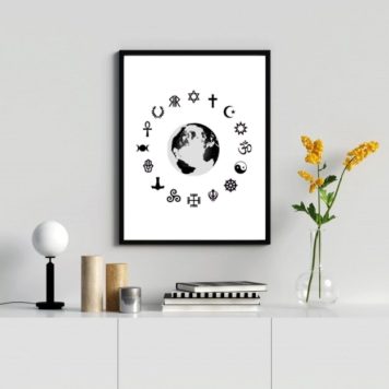 Quadro Símbolos Religiões Do Mundo
