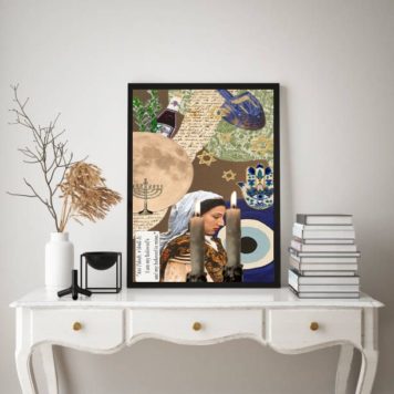 Quadro Decorativo Judaico Colagem
